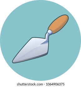 Trowel vector icon. Triangular shovel icon.