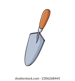 trowel vector illustration,isolated on white background,top view