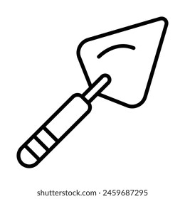 Trowel Vector Line Icon Design