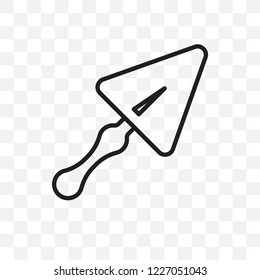 Trowel vector linear icon isolated on transparent background, Trowel transparency concept can be used for web and mobile