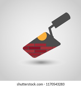 trowel vector multi exposure icon, laying brics