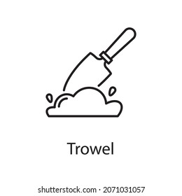 Trowel vector Outline Icon Design illustration. Construction Symbol on White background EPS 10 File