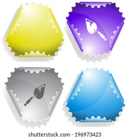 Trowel. Vector sticker.