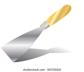Trowel wooden handle. Vector trowel wooden handle on isolated white background.