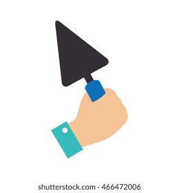 trowell spatula hand grab builder construction builder tool vector graphic isolated and flat illustration 