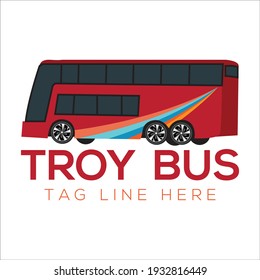 Troy bus illustrations on vector logo, icon, symbol.