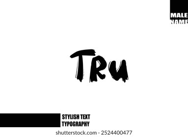 Tru Bold Grunge und rauer Pinsel Text Typografie von Baby Boy Name 