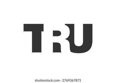 TRU logo design. Initial letter T R U bold font style for tech startups, consulting, corporate branding. Creative company name, headlines typography identity, trendy logotype. Vector illustration.