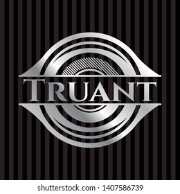 Truant silver shiny emblem]. Vector Illustration. Mosaic.