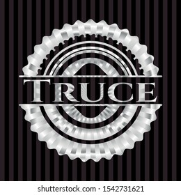 Truce silvery emblem. Vector Illustration. Mosaic.