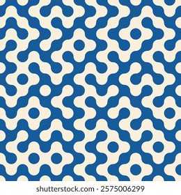 Truchet tile round shapes seamless pattern. Background with rounded lines. Modern mosaic infinity pattern.