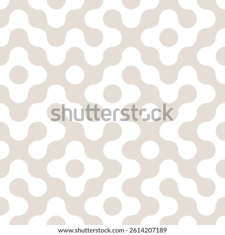 Truchet tile round shapes seamless pattern in flat style. Mosaic background with rounded forms. Modern geometric infinity pattern.
