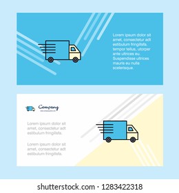 Truck abstract corporate business banner template, horizontal advertising business banner.