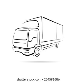 Truck abstract lines vector design concept 