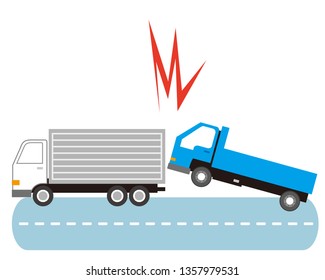 Truck  In An Accident Vector Illustration
