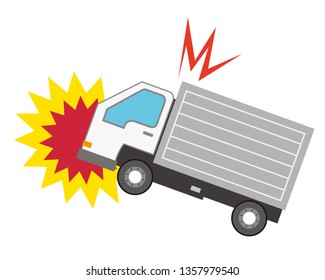 Truck  In An Accident Vector Illustration