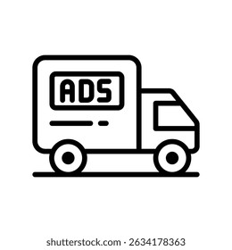 Ícone de estrutura de tópicos de Truck Ads Vetor. Arquivo Eps 10