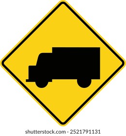 Truck, Advance Road Warning Signs Collection Featuring Bicycles, Pedestrians, Deer, Cattle, Farm Vehicles, and Wildlife. Road signs in the United States.