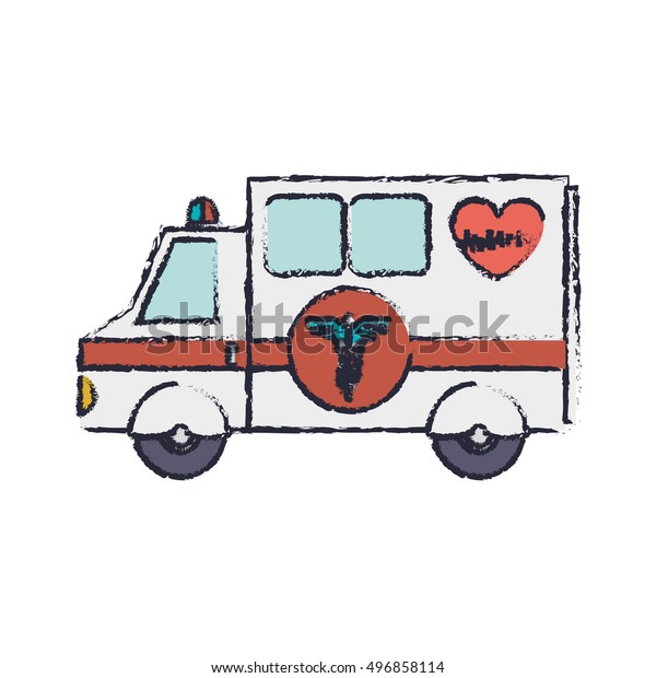 truck ambulance blur\
with medical symbol