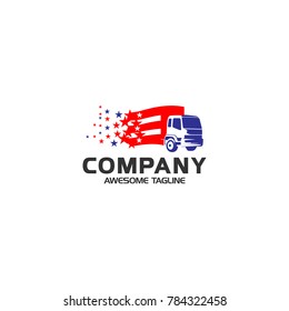 truck american flag logo