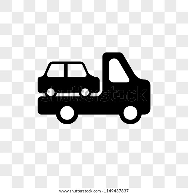 Truck with another Car vector icon on\
transparent background, Truck with another Car\
icon