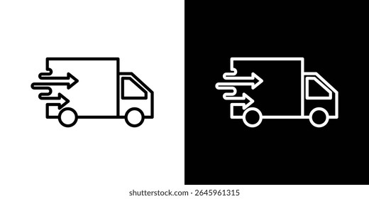 Truck arrow icon Flat style logo vector. perfect for UI designs