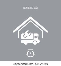 Truck assistance center - Vector web icon