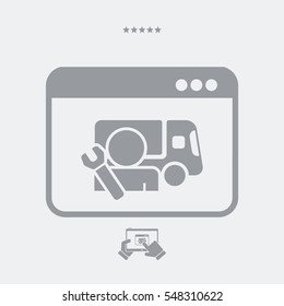 Truck assistance online - Vector flat icon