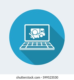 Truck assistance online - Vector flat icon