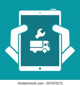 Truck assistance services - Vector web icon