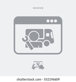 Truck assistance web service - Vector flat icon