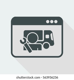 Truck assistance web service - Vector flat icon