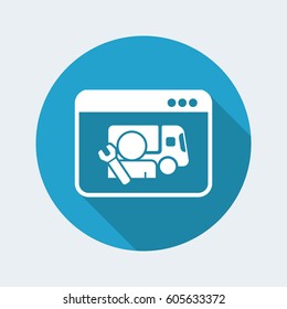Truck assistance web service - Vector flat icon