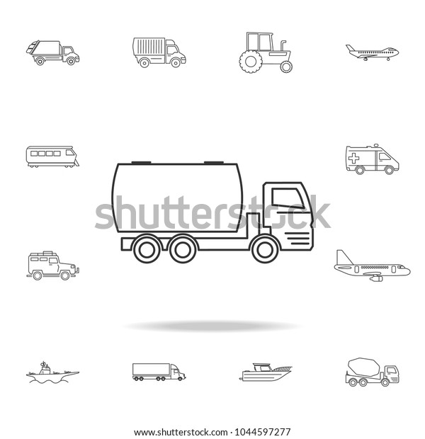 truck auto barrel icon. Detailed set of\
transport outline icons. Premium quality graphic design icon. One\
of the collection icons for websites, web design, mobile app on\
white background