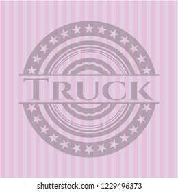 Truck badge with pink background