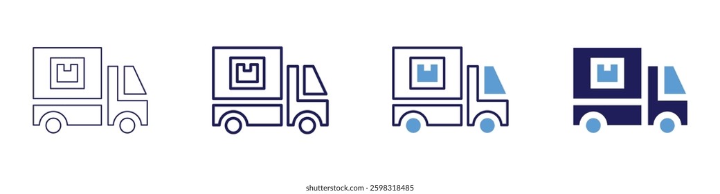 Truck bed accessories icon in 4 different styles. Thin Line, Line, Bold Line, Duotone. Duotone style. Editable stroke.