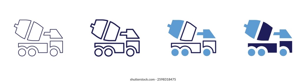 Truck bed liner spray icon in 4 different styles. Thin Line, Line, Bold Line, Duotone. Duotone style. Editable stroke.