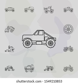 Truck bigfoot car icon. Bigfoot car icons universal set for web and mobile