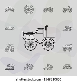 Truck bigfoot car icon. Bigfoot car icons universal set for web and mobile