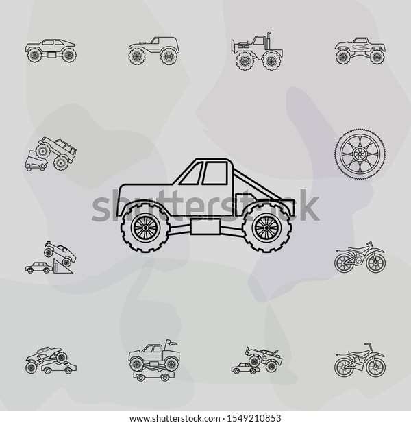 Truck bigfoot car icon. Bigfoot car icons\
universal set for web and\
mobile