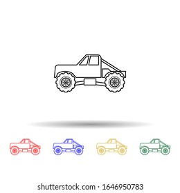 Truck bigfoot car multi color style icon. Simple thin line, outline vector of bigfoot car icons for ui and ux, website or mobile application