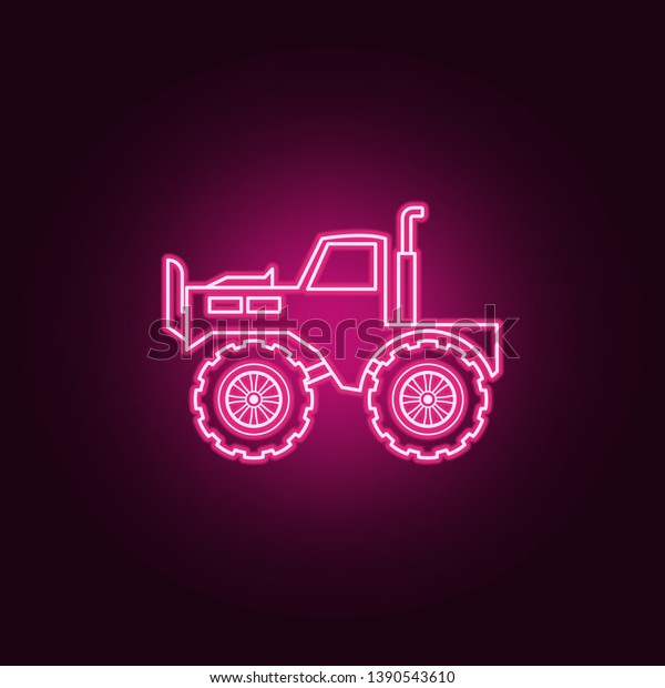 Truck\
bigfoot car neon icon. Elements of bigfoot car set. Simple icon for\
websites, web design, mobile app, info\
graphics