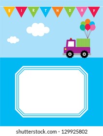 truck birthday greeting card