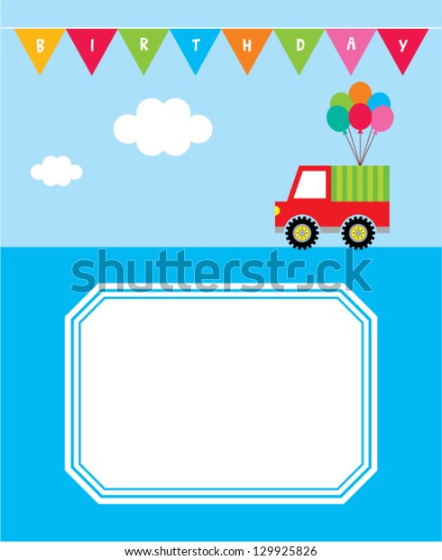 truck birthday greeting\
card