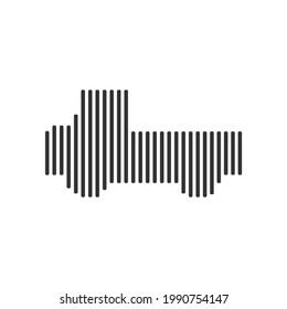 Truck black barcode line icon vector on white background.
