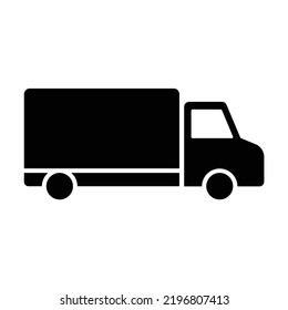 LKW-Schwarz-Symbol. Geeignet für Website-, Content Design-, Poster-, Banner- oder Videobearbeitung