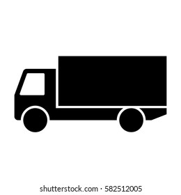 Truck black isolated icon, vector illustration.