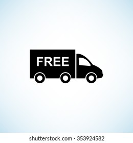 Truck -  black vector icon