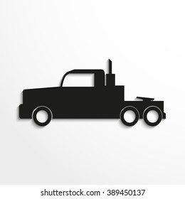 Truck. Black vector icon