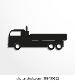 Truck. Black vector icon 